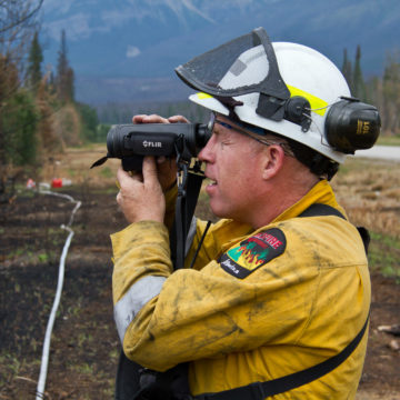 FLIR camera being used by Alberta Wildfire Management specialist