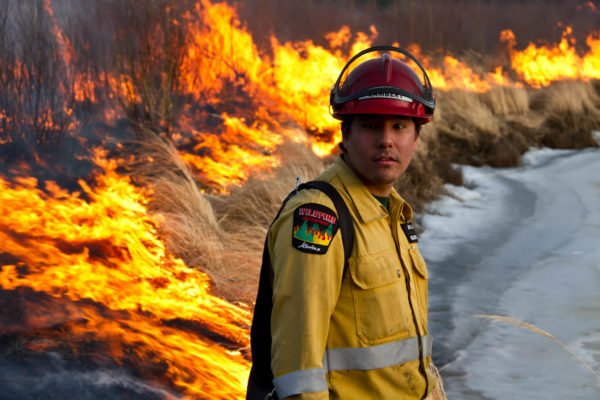Hazard Reduction burning in northern Alberta on assignment for GOA