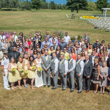 Group shot at the wedding in Summerside, P.E.I.