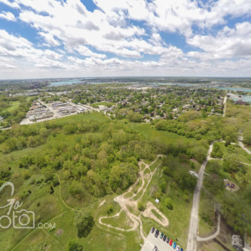 JoeGo Photo aerial shot of Canatara Park in Sarnia, ON