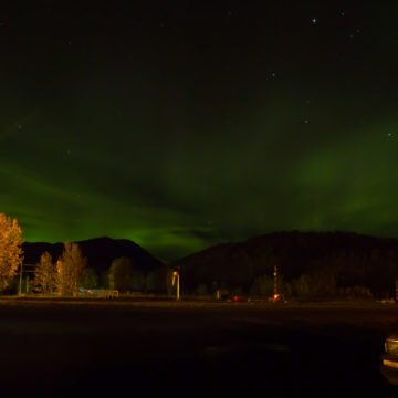 The Northern Lights on the Alaskan Highway